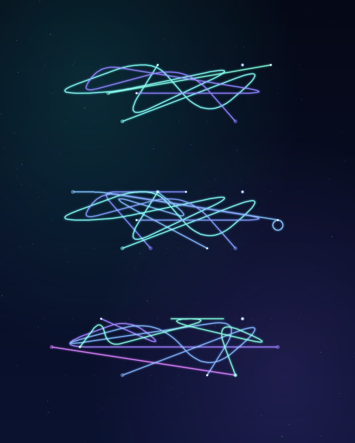 I contain multitudes, drawn as keyboard paths